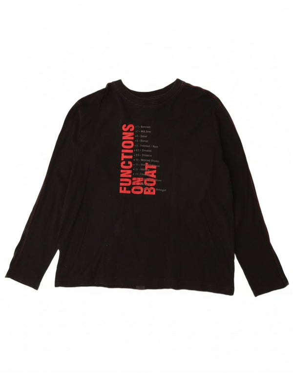 Murphy & Nye Top grafico da uomo a maniche lunghe 2XL cotone nero