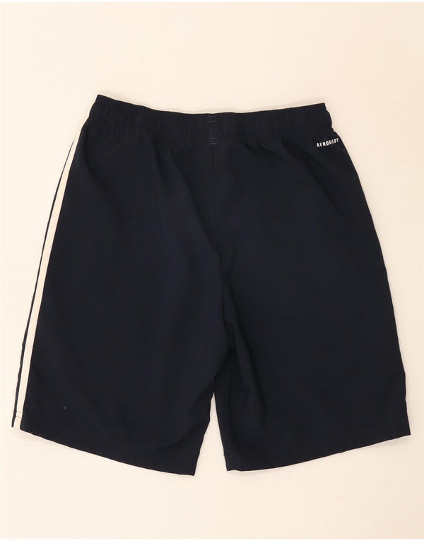 Pantaloncini sportivi Adidas Aeroready da ragazzo 13-14 anni in poliestere blu navy