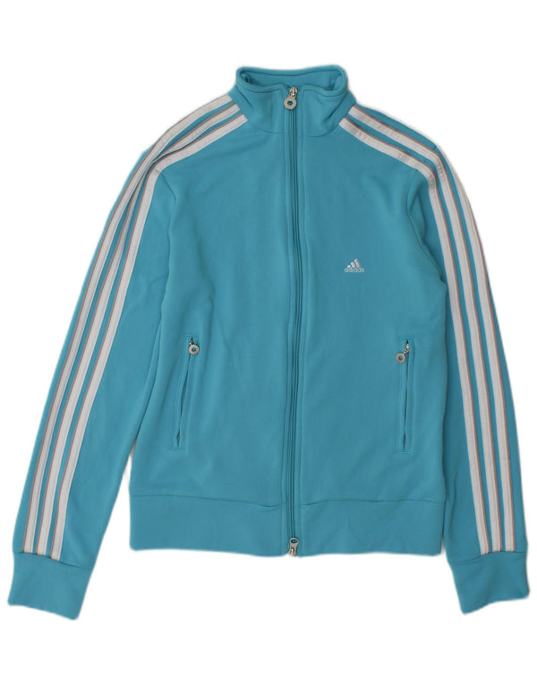 Giacca da tuta da donna Adidas UK 12 poliestere blu medio