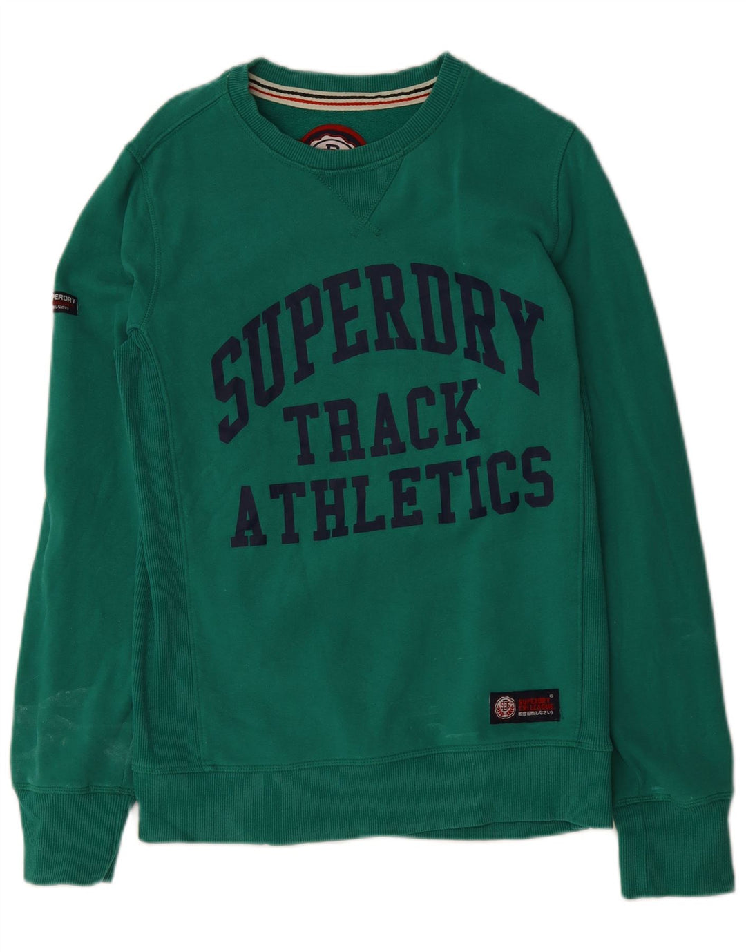 SUPERDRY Mens Graphic Sweatshirt Jumper Medium Green Cotton