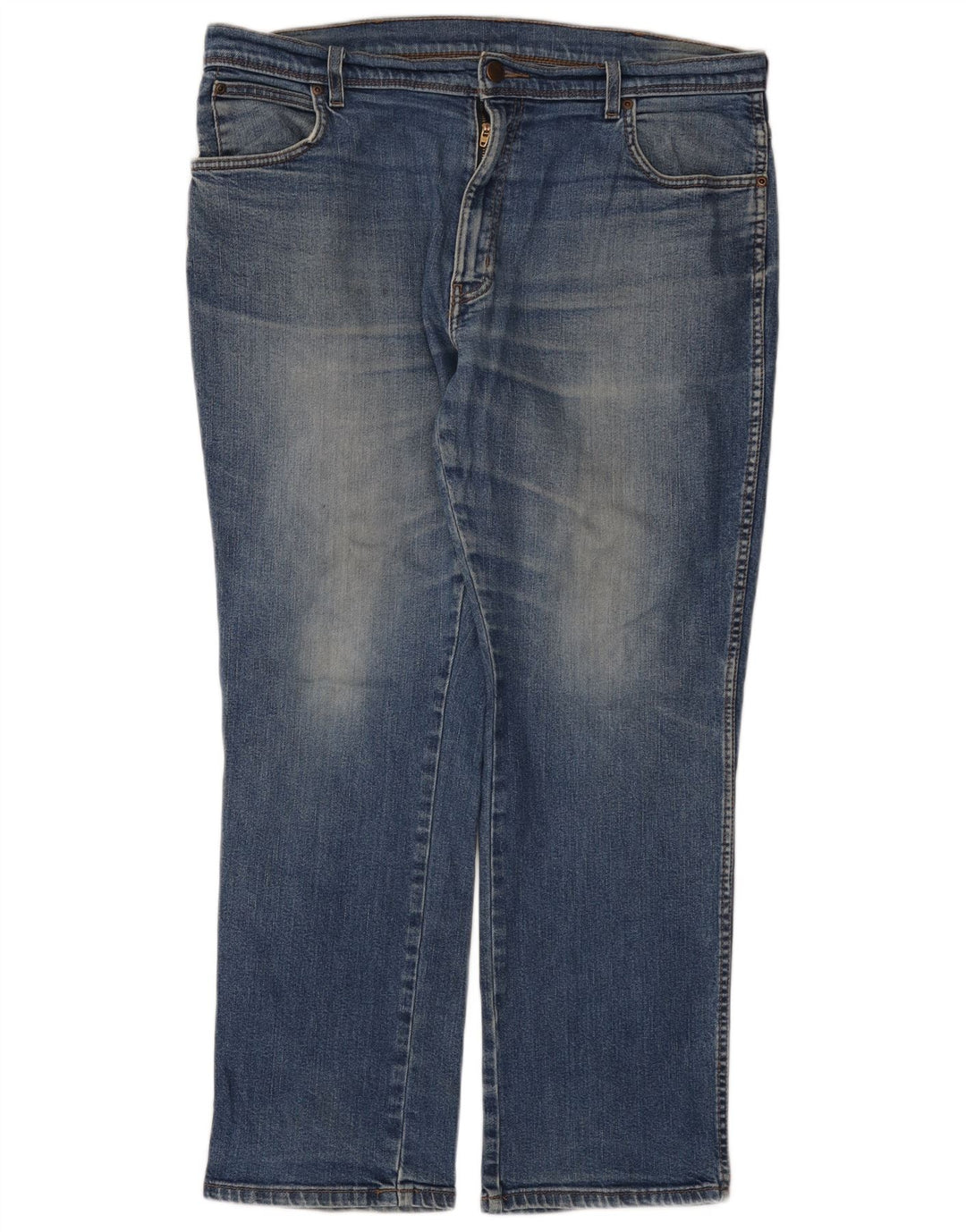 Jeans dritti da uomo Wrangler vestibilità regolare W38 L30 cotone blu