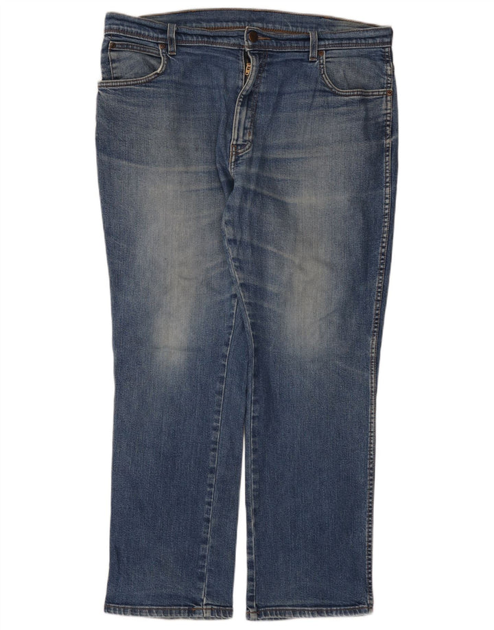 Jeans dritti da uomo Wrangler vestibilità regolare W38 L30 cotone blu