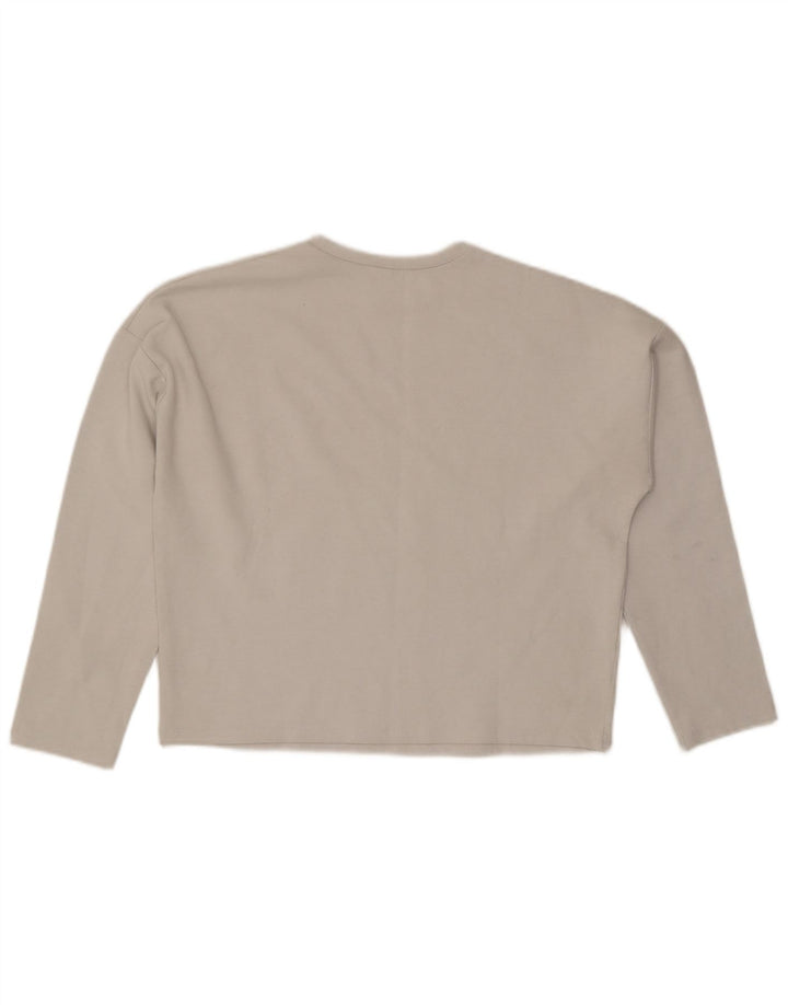 Top Zara da donna oversize a maniche lunghe UK 10 piccolo grigio