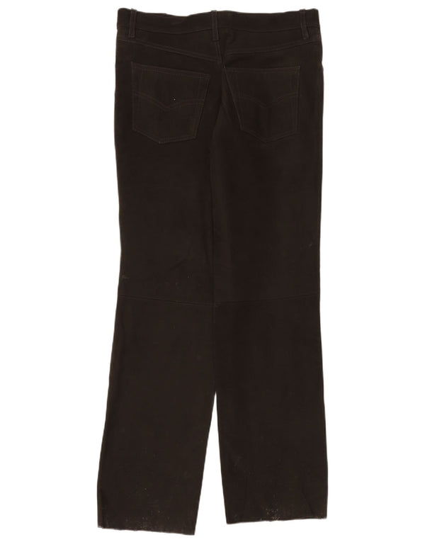 Pantaloni dritti in pelle da uomo Henson&Henson W32 L33 Marrone