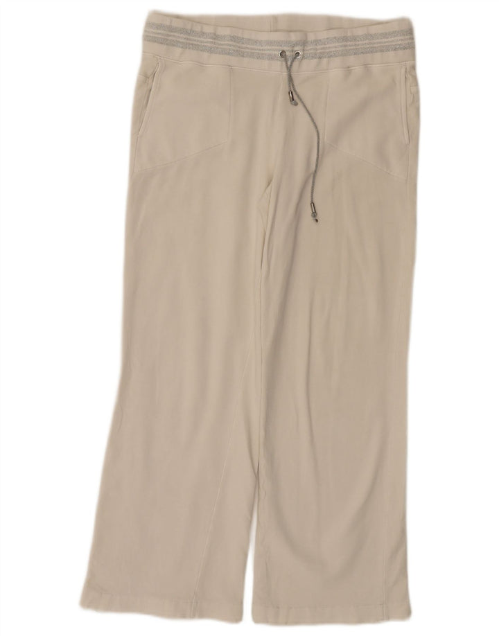 Pantaloni da tuta da donna TRUSSARDI UK 14 cotone bianco sporco medio