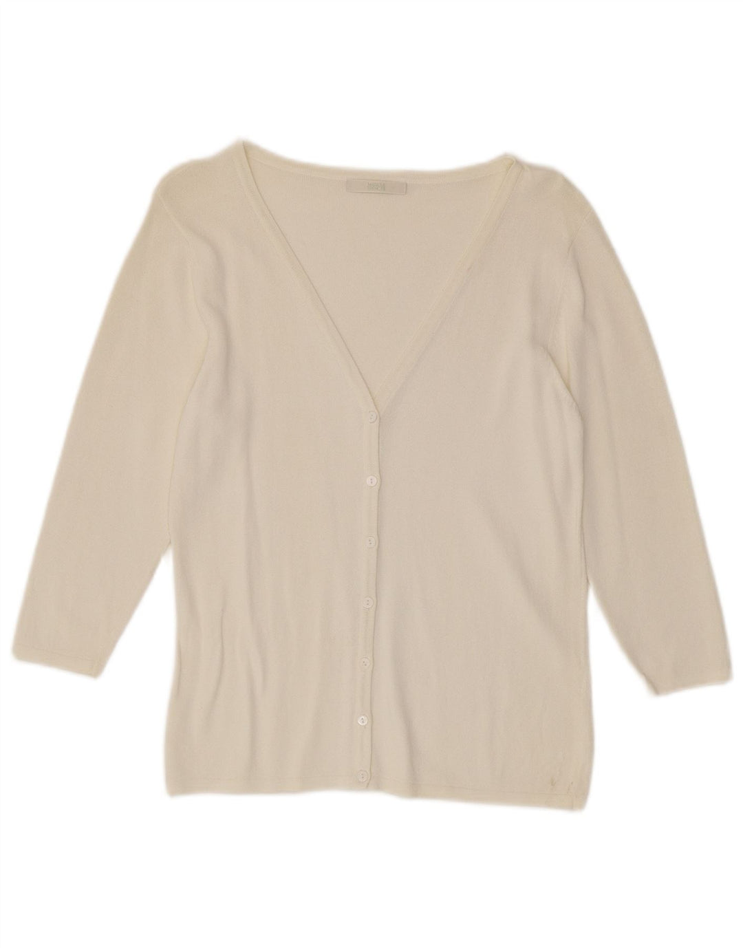 Maglione cardigan da donna Marks & Spencer UK 10 piccolo bianco sporco