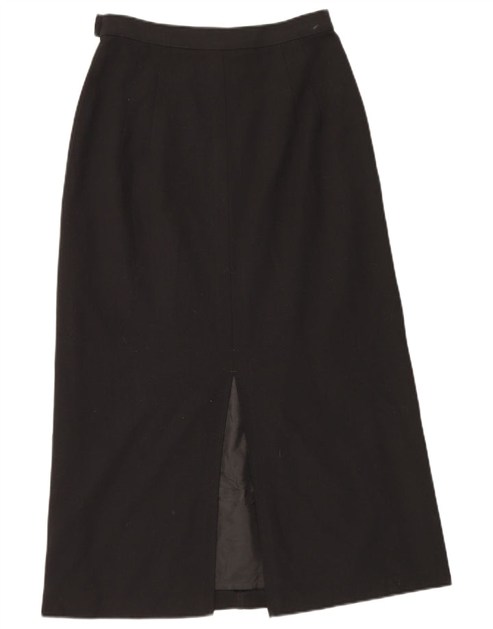 Gonna lunga da donna Marks & Spencer UK 12 media W28 poliestere nero