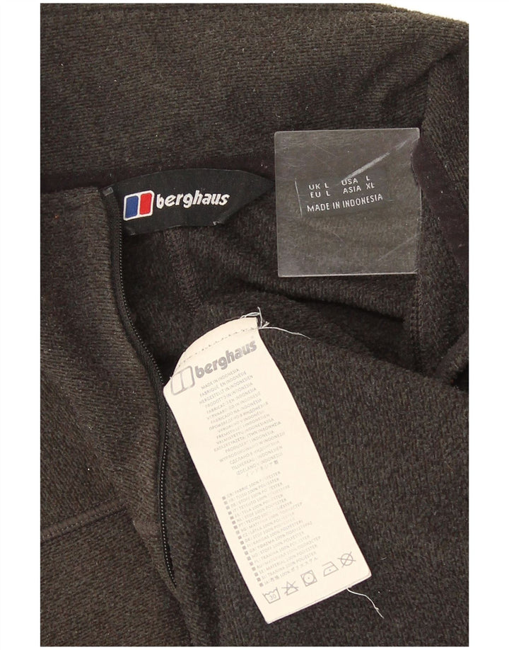 Maglione in pile da uomo Berghaus con zip e collo, grande, in poliestere chiazzato verde