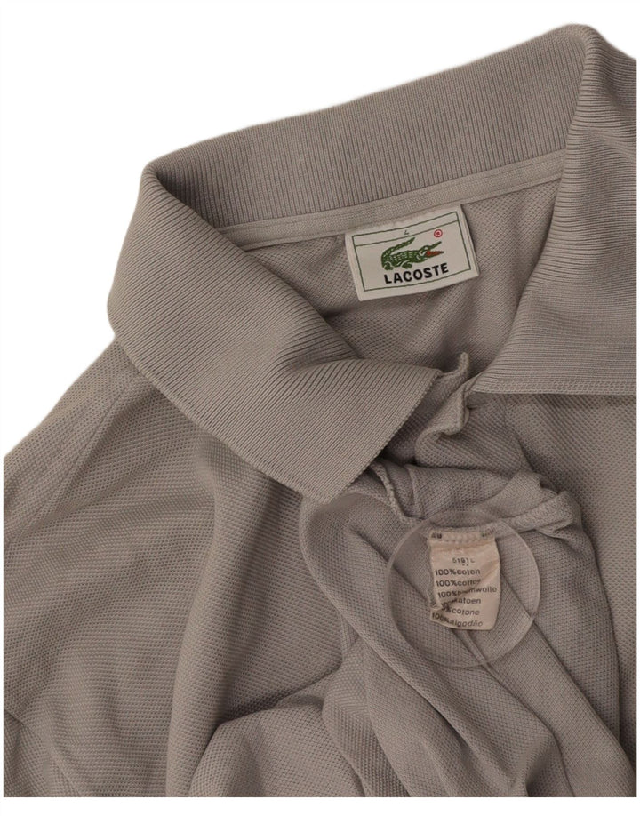 Polo da uomo LACOSTE taglia 4 in cotone grigio medio