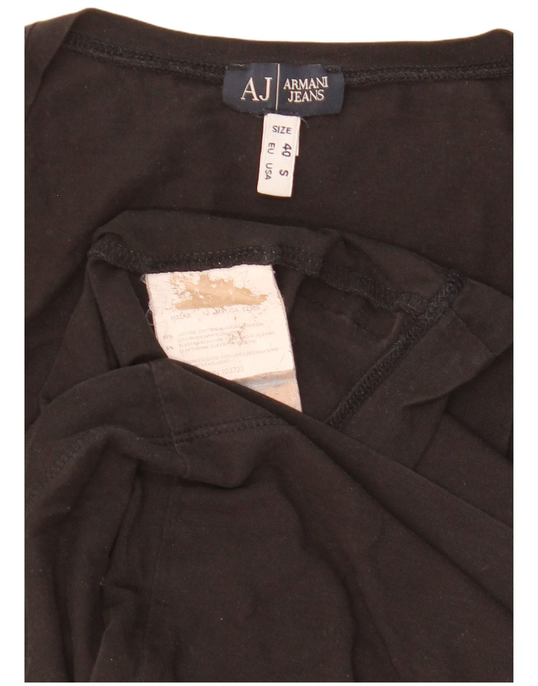 T-shirt da donna Armani Top UK 10 piccola in cotone nero