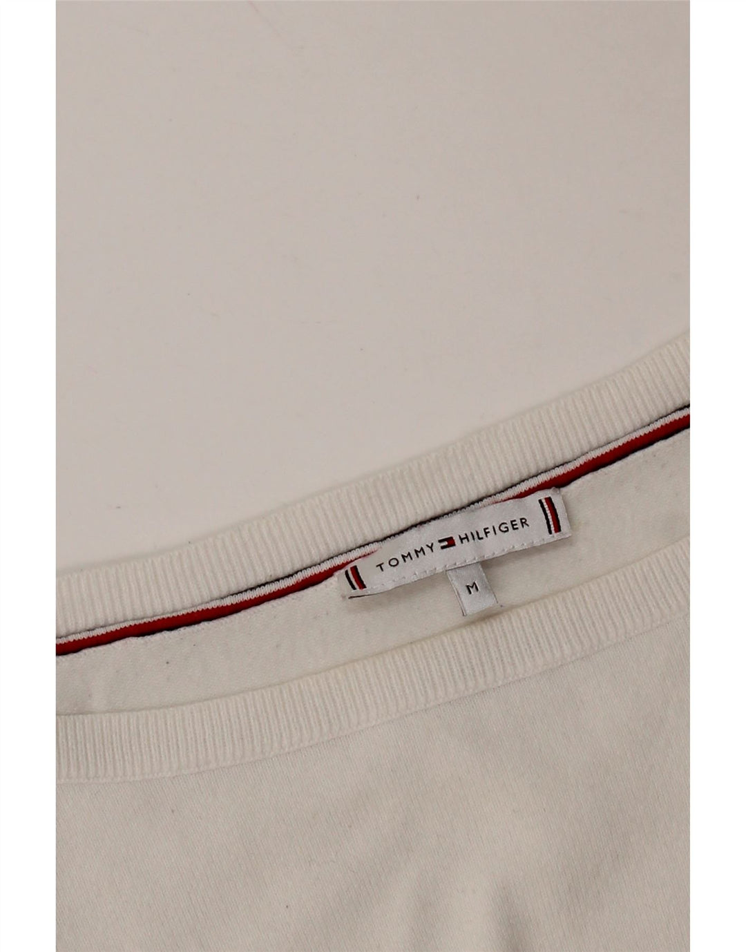 TOMMY HILFIGER Maglione da donna con scollo a barca UK 14 Medio Bianco