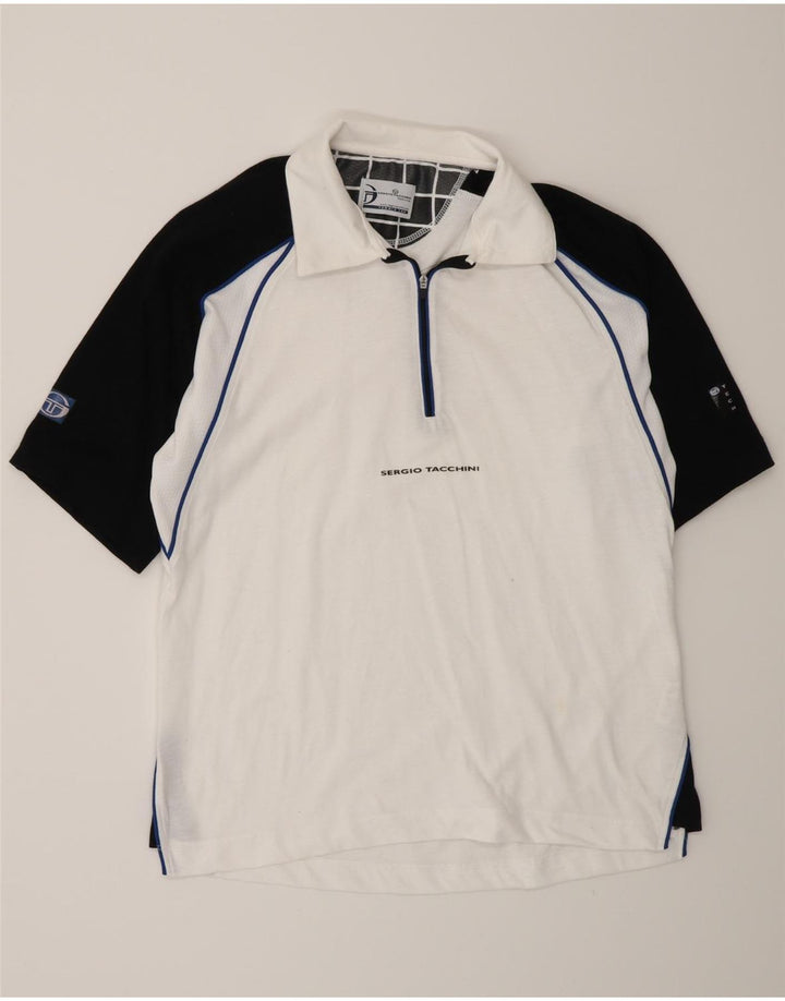 Polo da uomo Sergio Tacchini piccola in cotone color block bianco