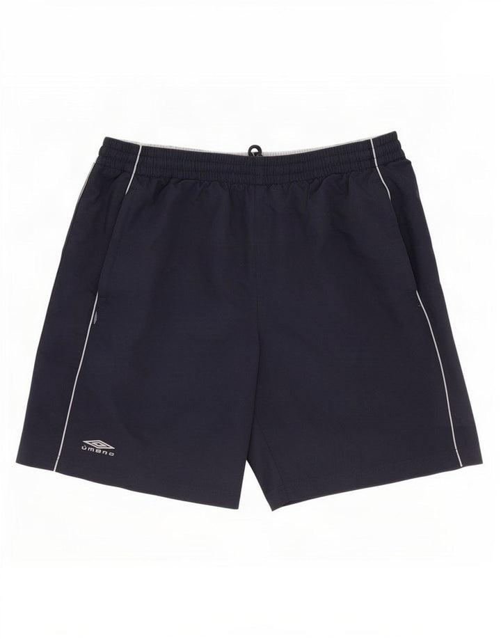Pantaloncini sportivi grafici da uomo Umbro grandi in poliestere blu navy