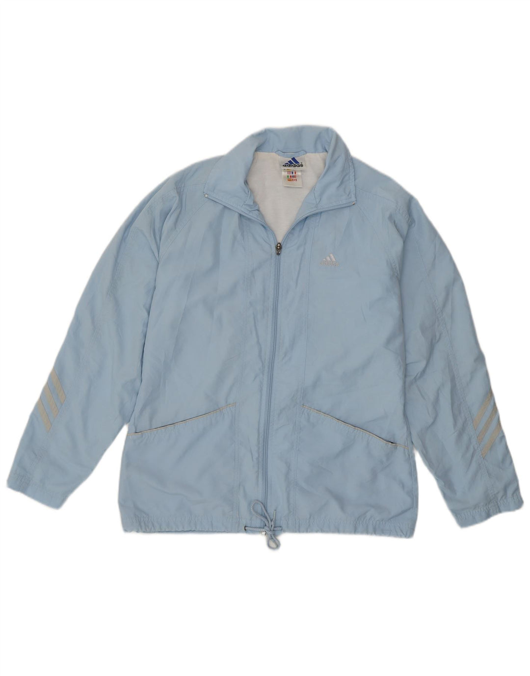 Giacca antipioggia da donna Adidas UK 10 Small Blu Poliestere