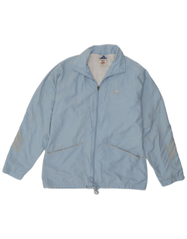 Giacca antipioggia da donna Adidas UK 10 Small Blu Poliestere