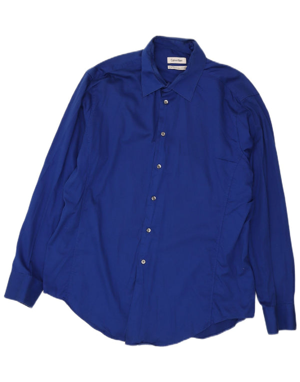 Camicia slim fit da uomo Calvin Klein taglia 17 XL cotone blu