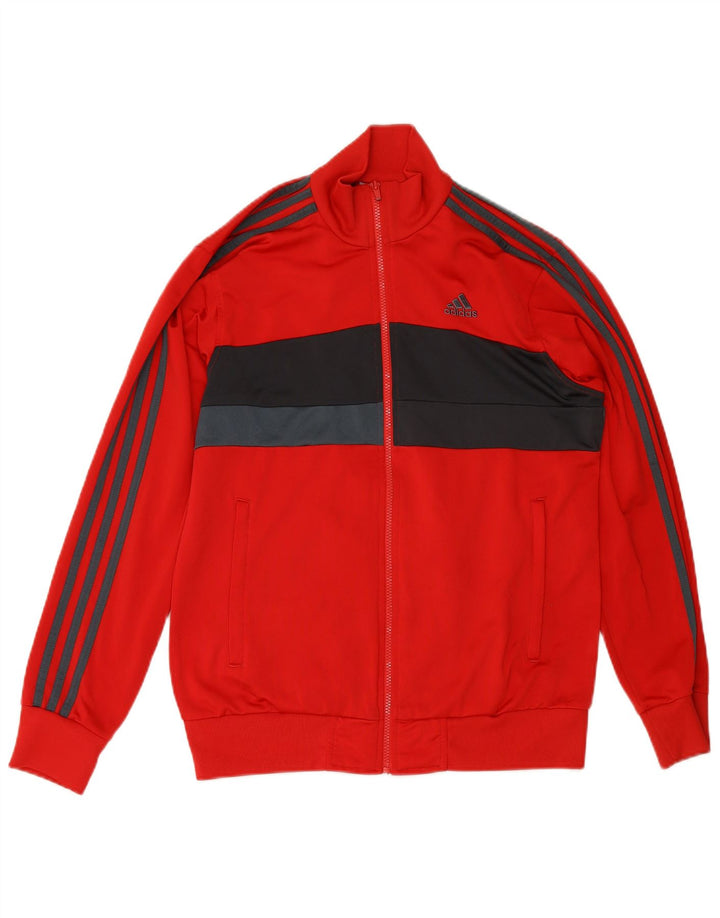 Giacca da tuta da uomo ADIDAS UK 38/40 Poliestere color block rosso medio