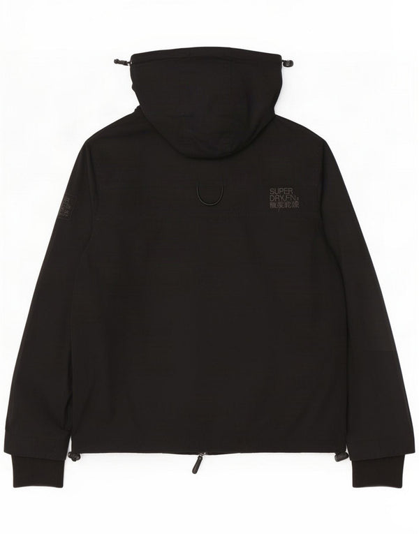 Superdry Giacca a vento con cappuccio da donna UK 42 XL Nero Poliestere