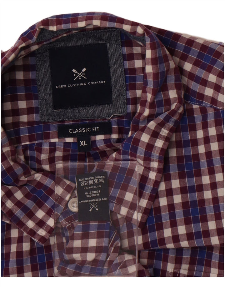 Crew Clothing Camicia da uomo dal taglio classico XL in cotone a quadri blu