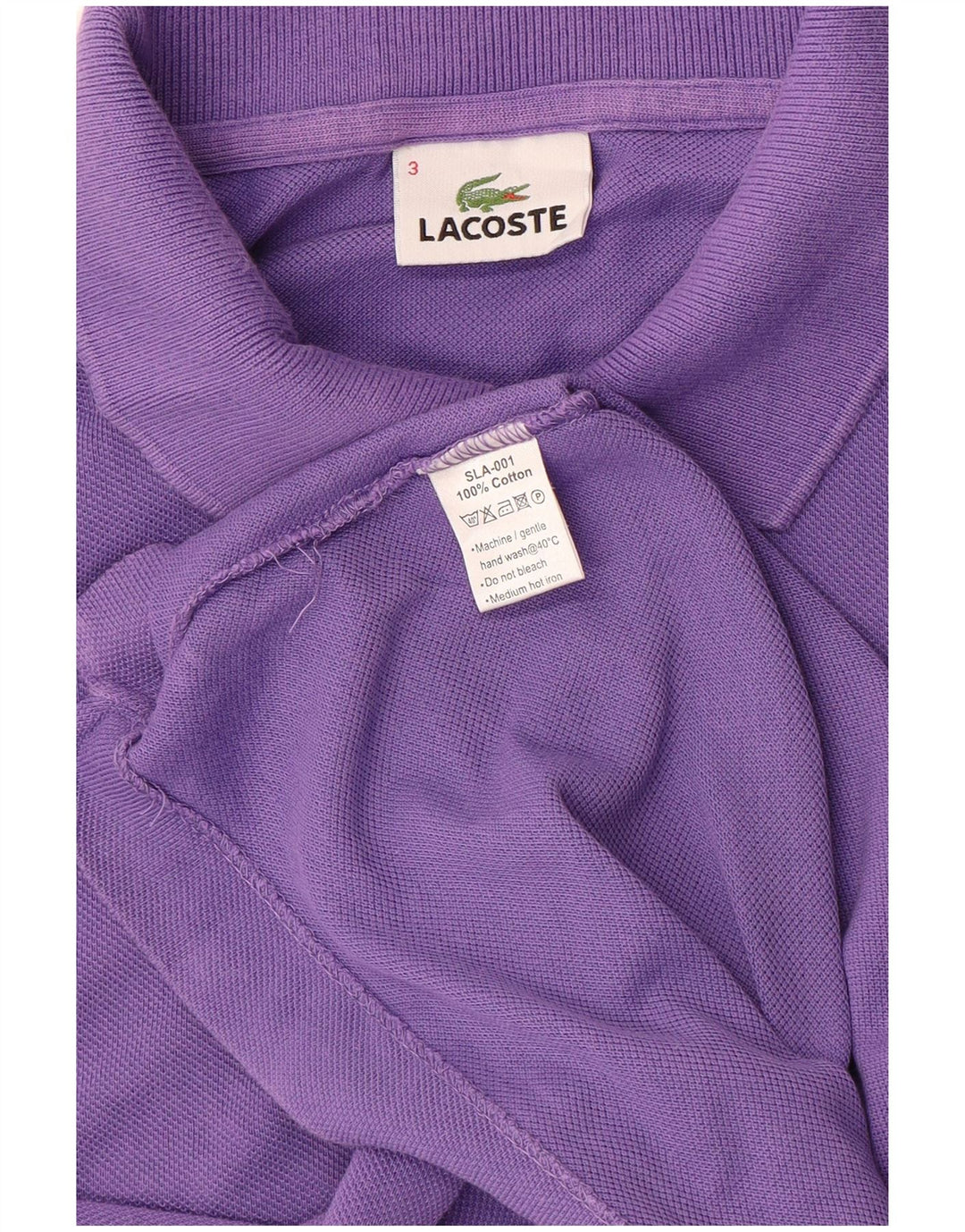 Polo da uomo Lacoste taglia 3 piccola in cotone viola