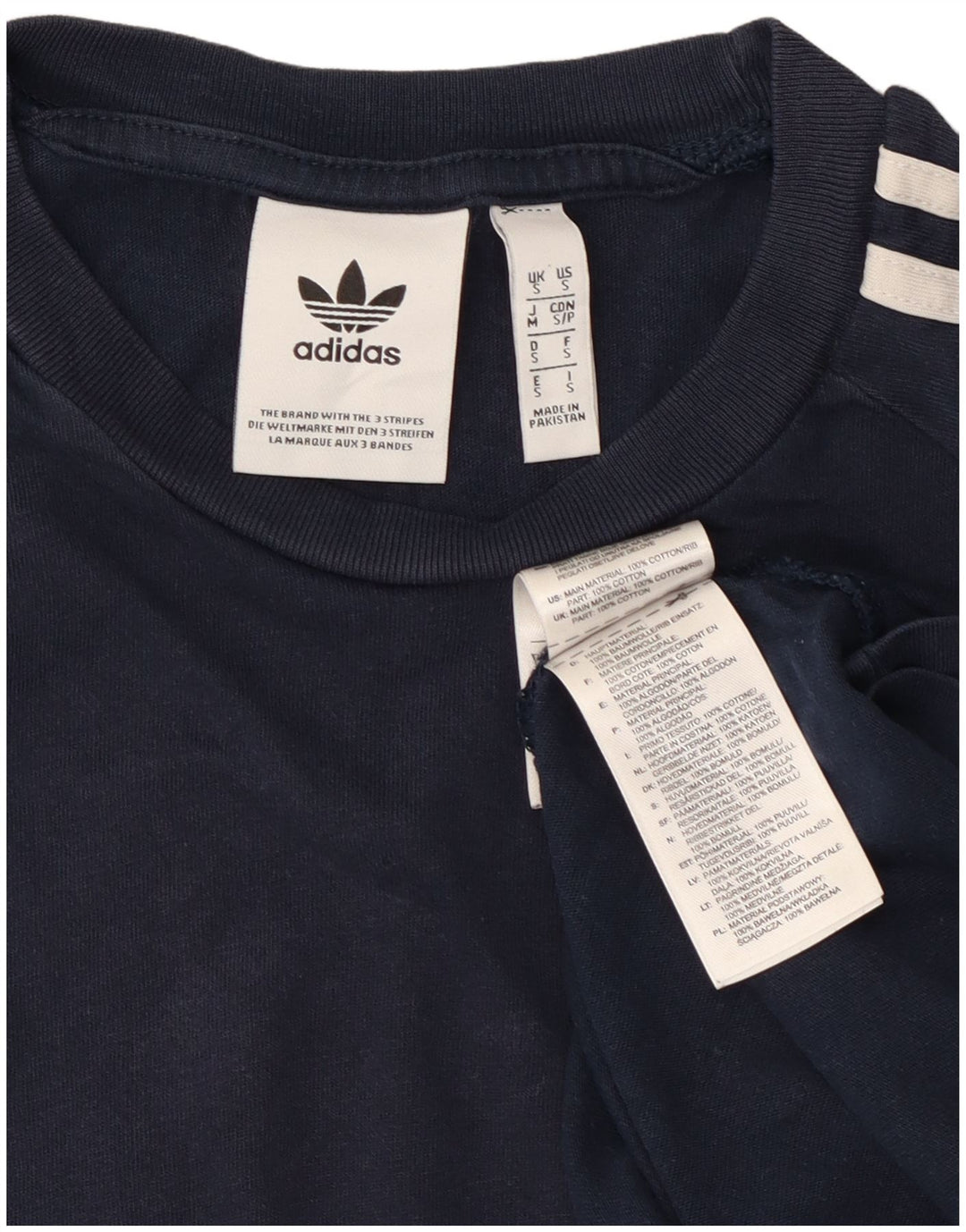 T-shirt Adidas da uomo Top Small in cotone blu navy