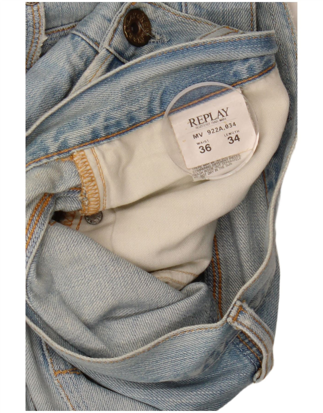 REPLAY Jeans dritti da uomo W36 L34 cotone blu