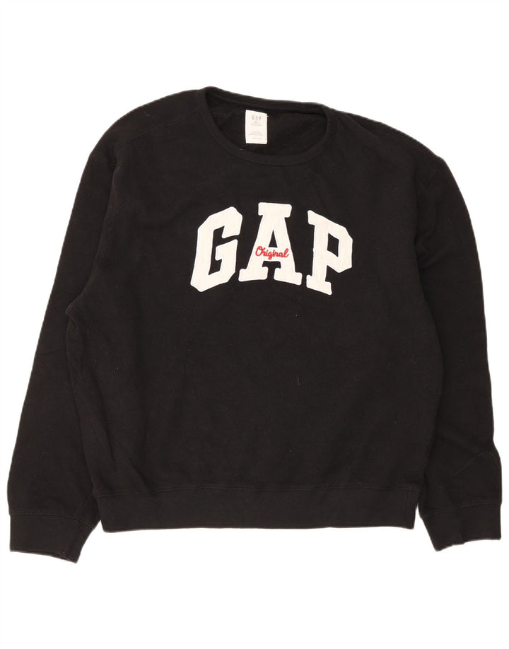 Felpa grafica da uomo Gap Jumper XL in cotone nero