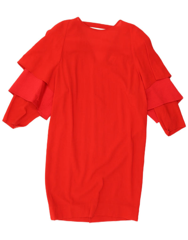 Abito a trapezio a maniche lunghe da donna Fendi UK 18 XL Lana rossa