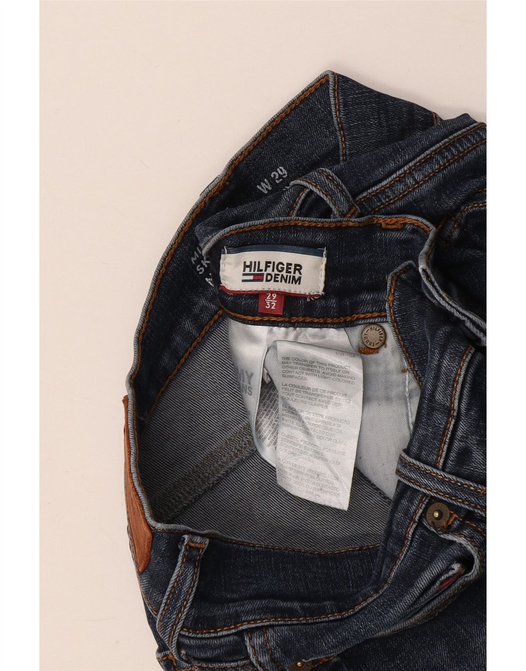 TOMMY HILFIGER Jeans skinny da donna a vita media W29 L32 cotone blu