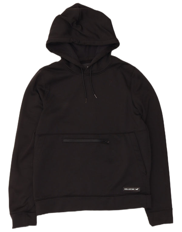 Maglione con cappuccio da uomo Hollister Large in cotone nero