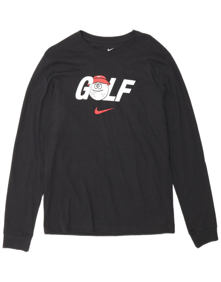 Nike Maglia da golf grafica da uomo a maniche lunghe in cotone blu navy medio