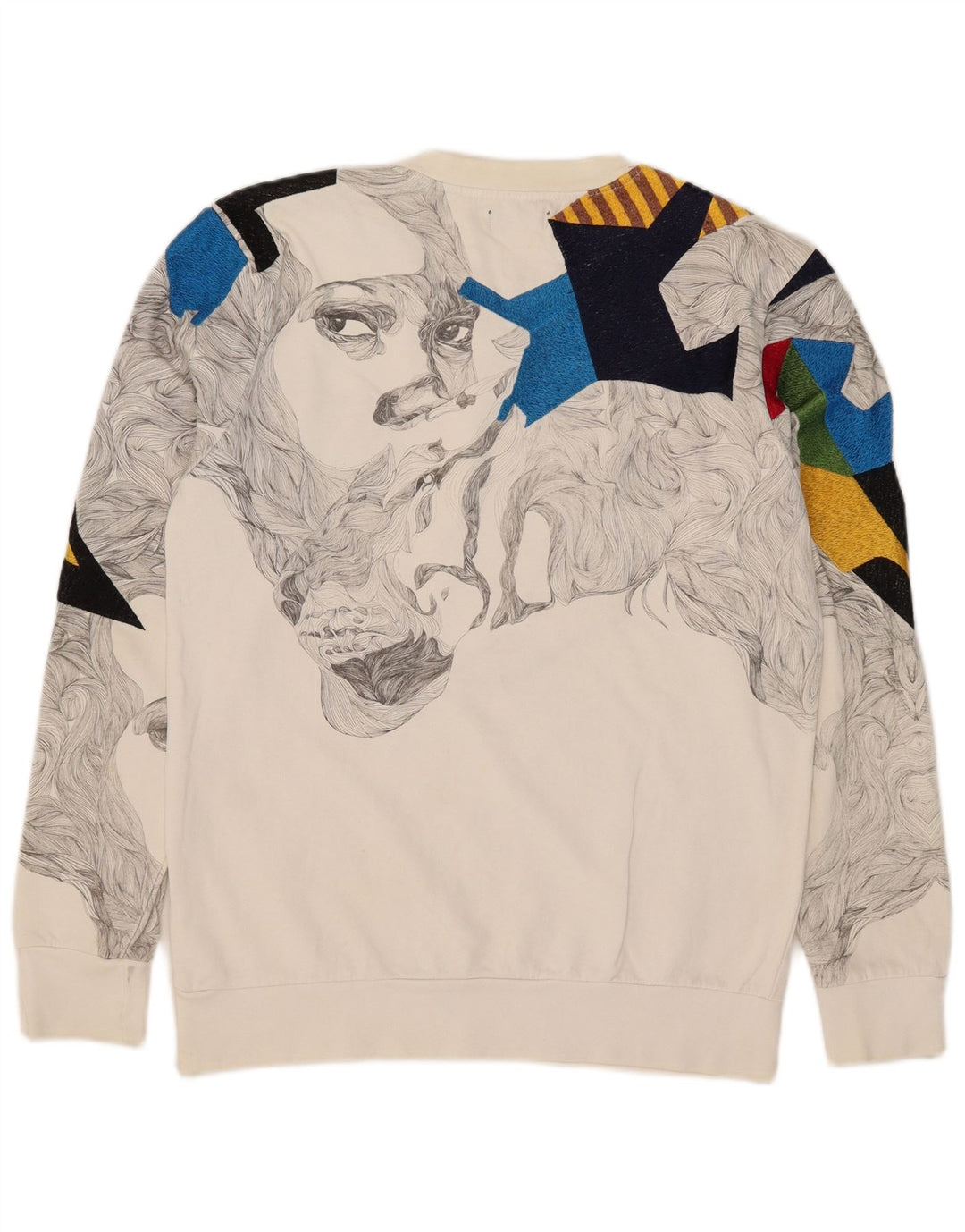 Felpa grafica da uomo Zara Maglione grande bianco