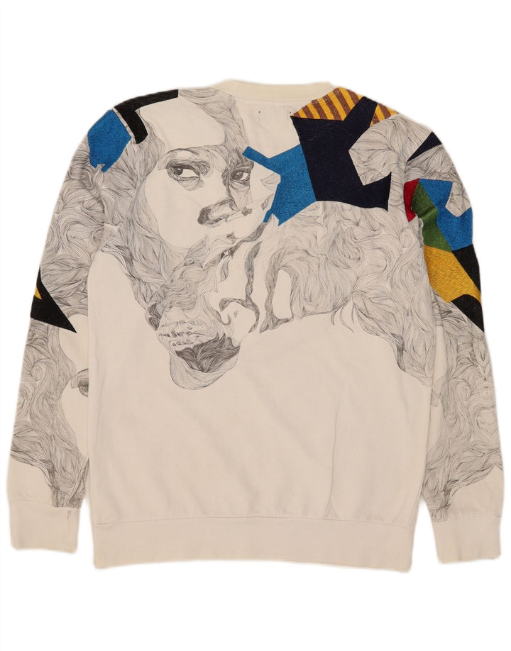 Felpa grafica da uomo Zara Maglione grande bianco