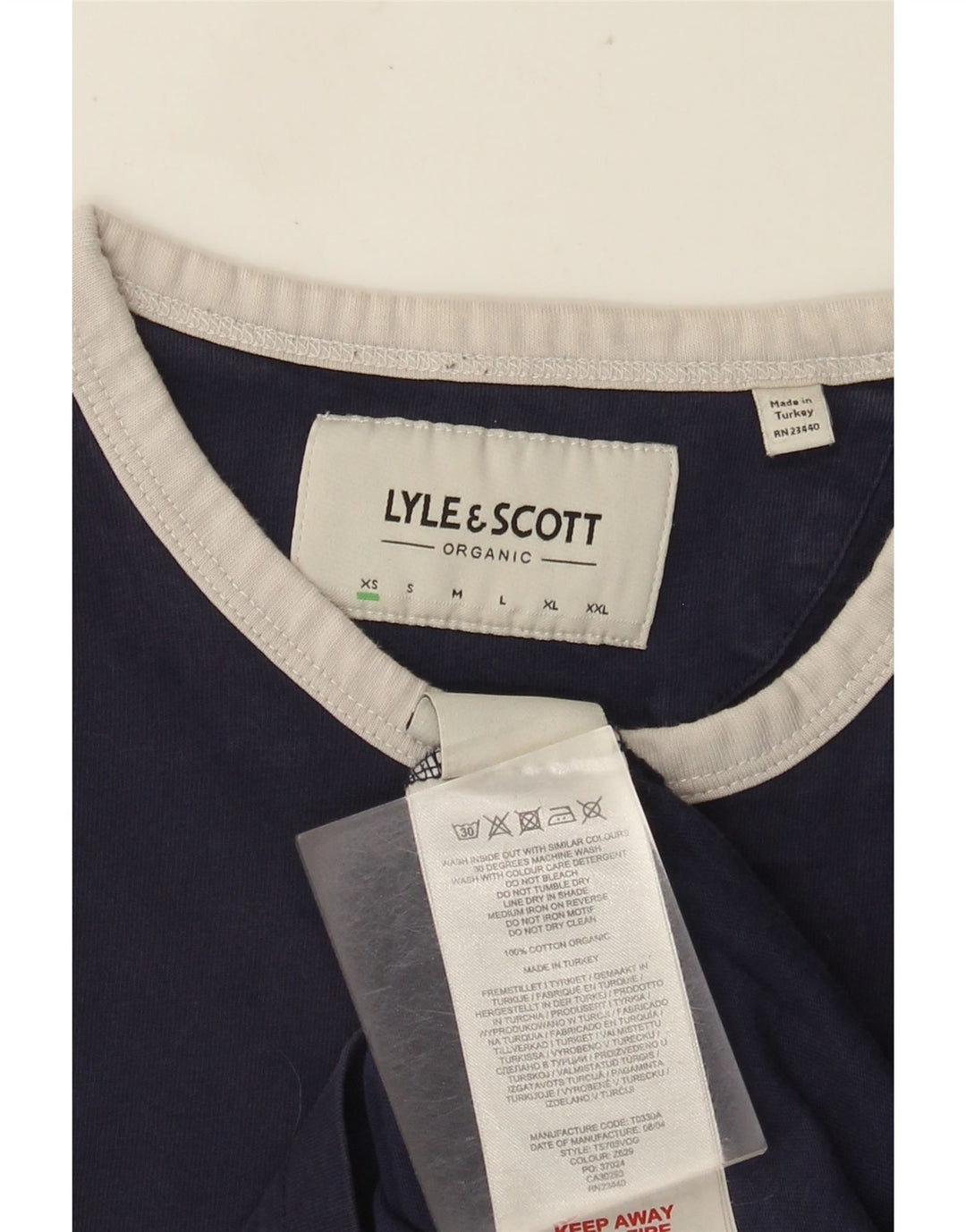 T-shirt da uomo Lyle & Scott Top XS in cotone blu navy