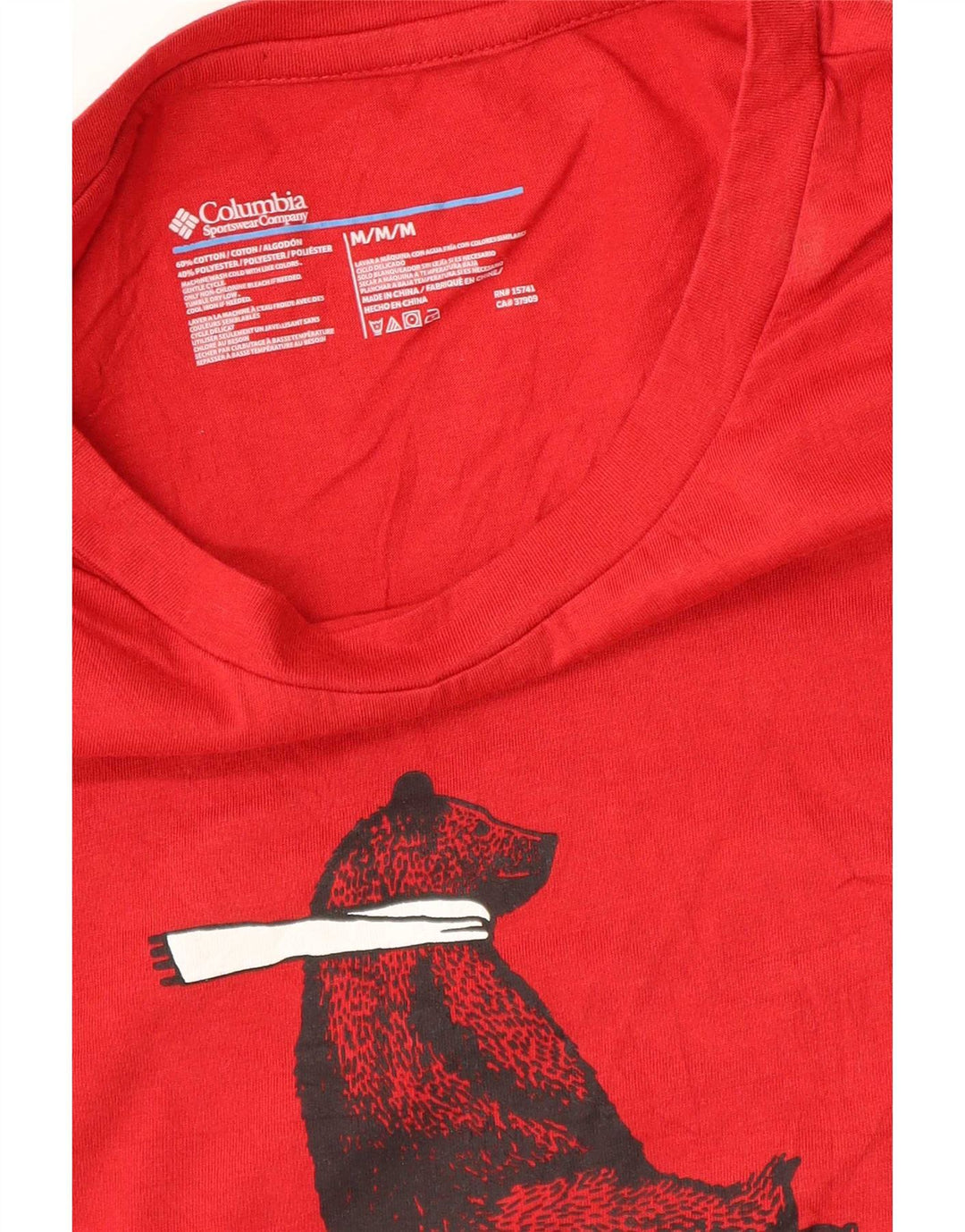 T-shirt grafica da uomo Columbia Top in cotone rosso medio