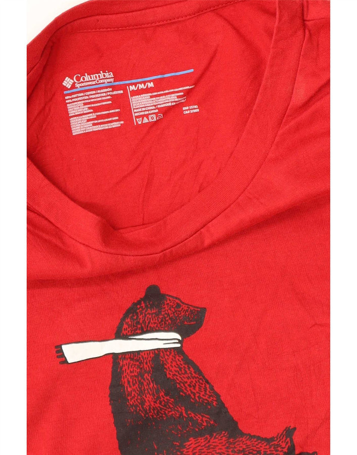 T-shirt grafica da uomo Columbia Top in cotone rosso medio