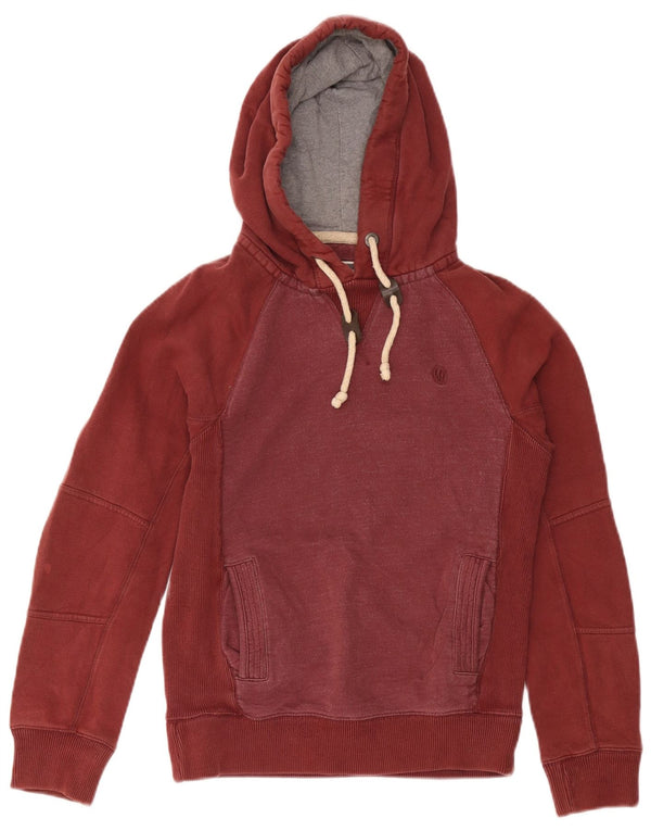 Felpa con cappuccio da uomo FAT FACE XS in cotone color block bordeaux
