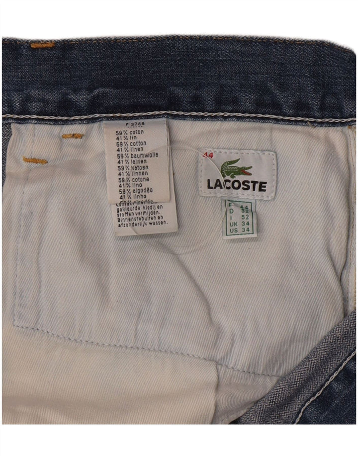 Pantaloncini di jeans da uomo Lacoste taglia 44 grande W34 cotone blu