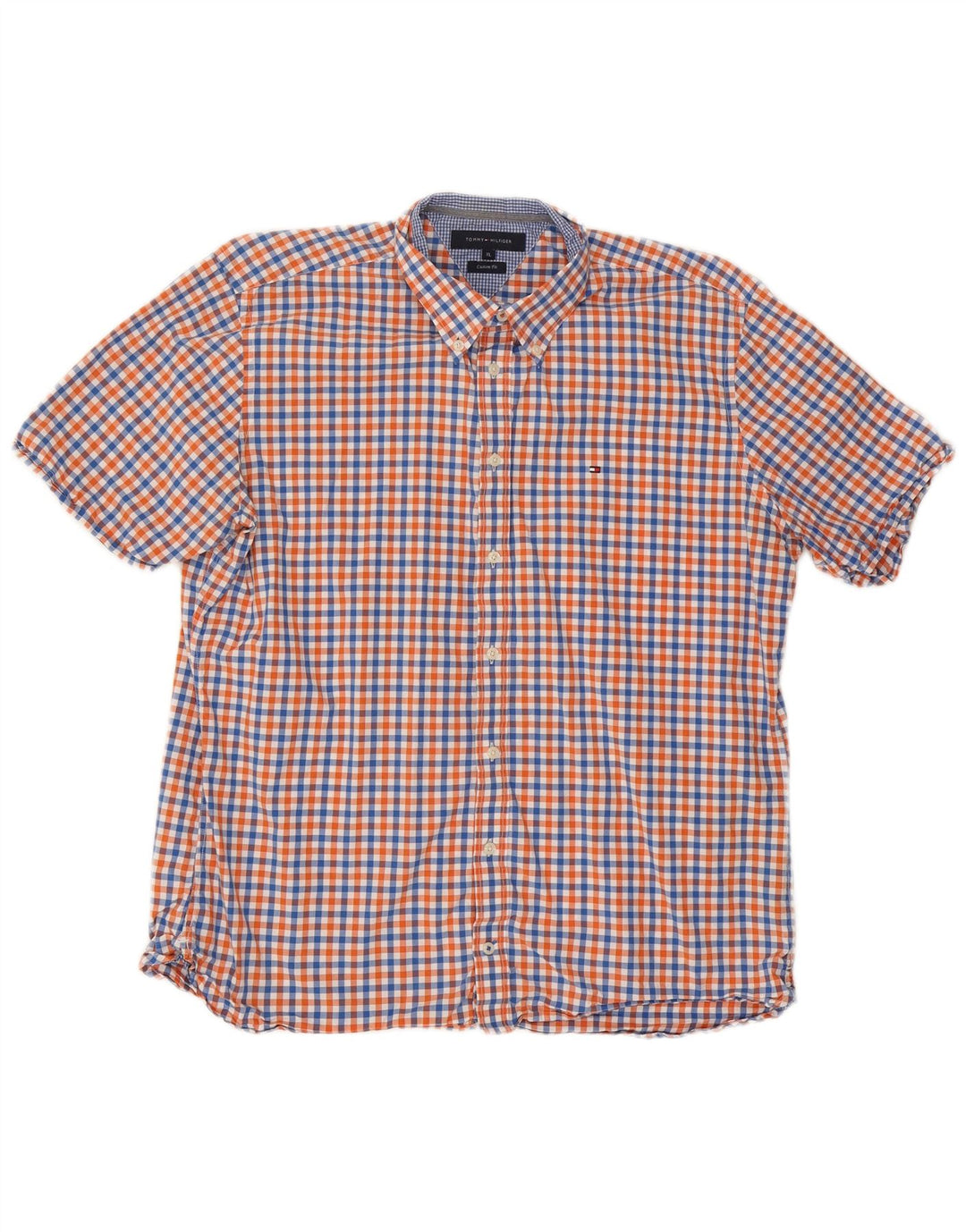 TOMMY HILFIGER Camicia a maniche corte personalizzata da uomo XL a quadretti multicolore