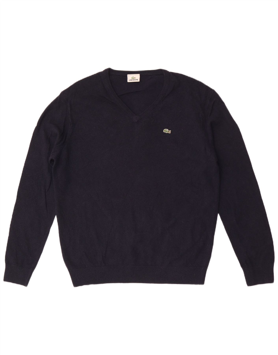 Maglione da uomo con scollo a V Lacoste taglia 5 grande in lana blu navy