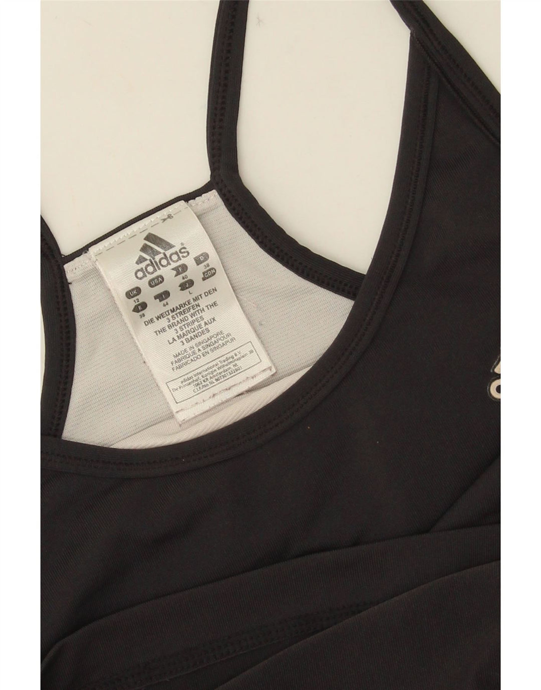 Canotta corta da donna Adidas UK 12 poliestere nero medio