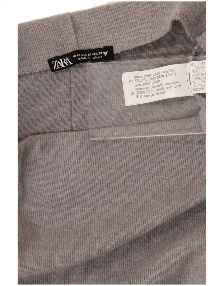 Gonna midi a vita alta da donna Zara media W28 poliestere grigio
