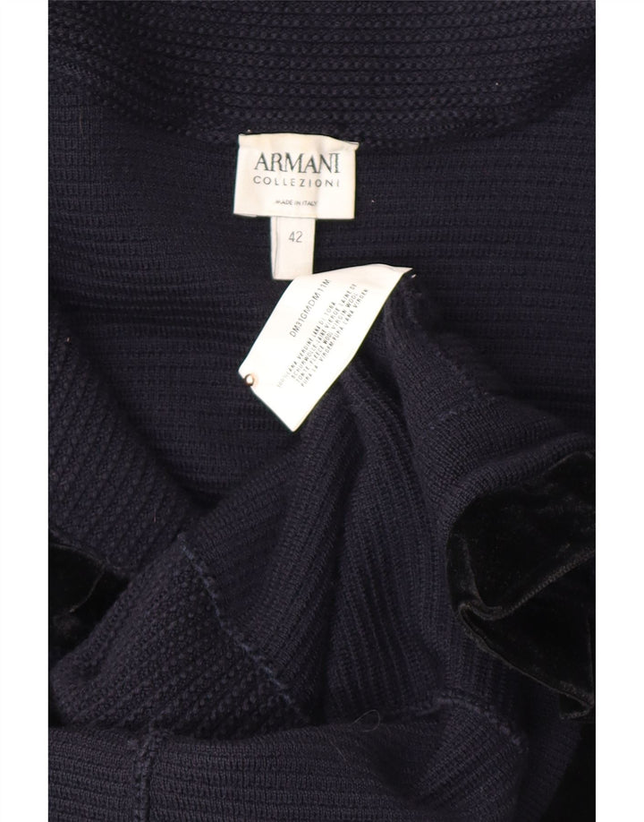 Maglione cardigan da donna con volant sul davanti ARMANI IT 42 blu navy medio