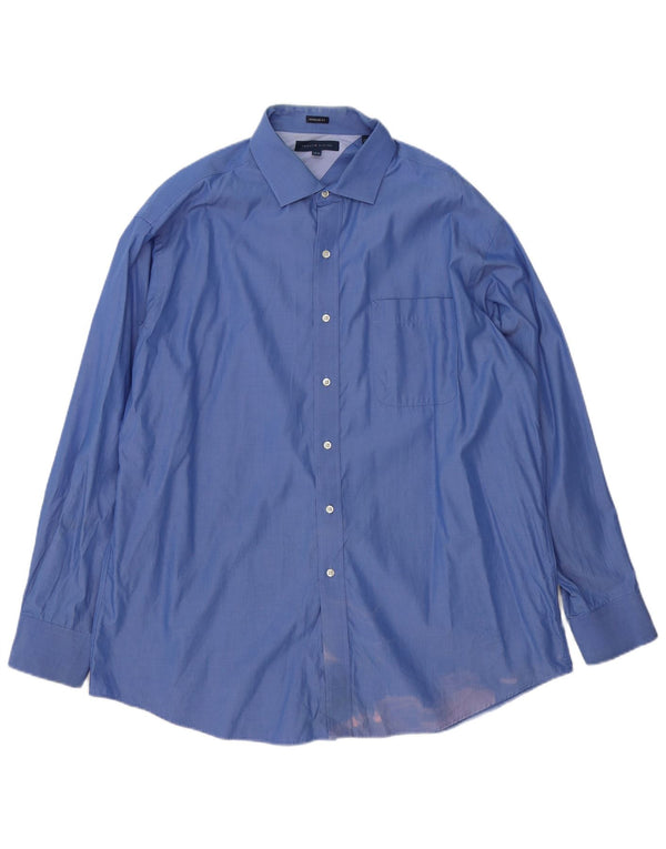 Camicia da uomo vestibilità regolare Tommy Hilfiger taglia 17 1/2 XL cotone blu