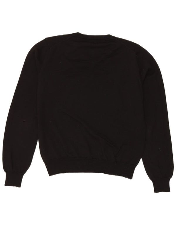 Maglione da uomo con scollo a V Calvin Klein, grande, in lana vergine nera