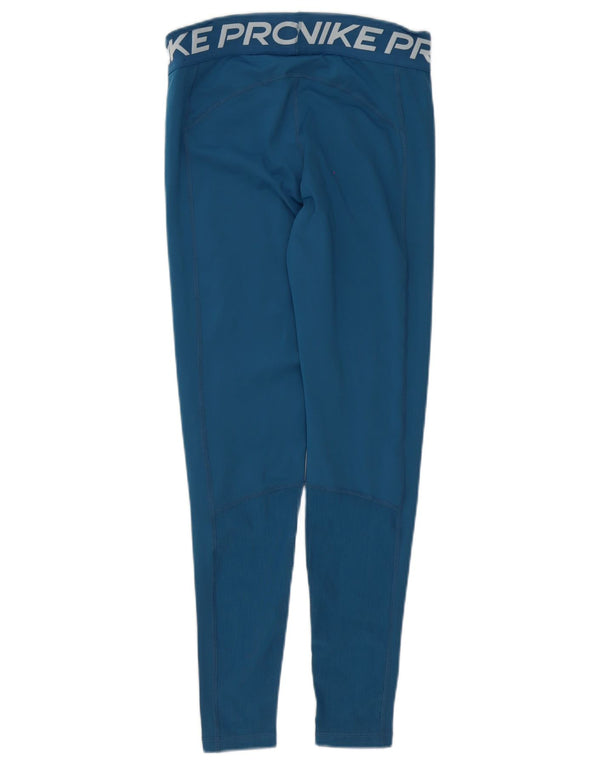 Leggings grafici Nike Dri Fit da donna UK 12 poliestere blu medio