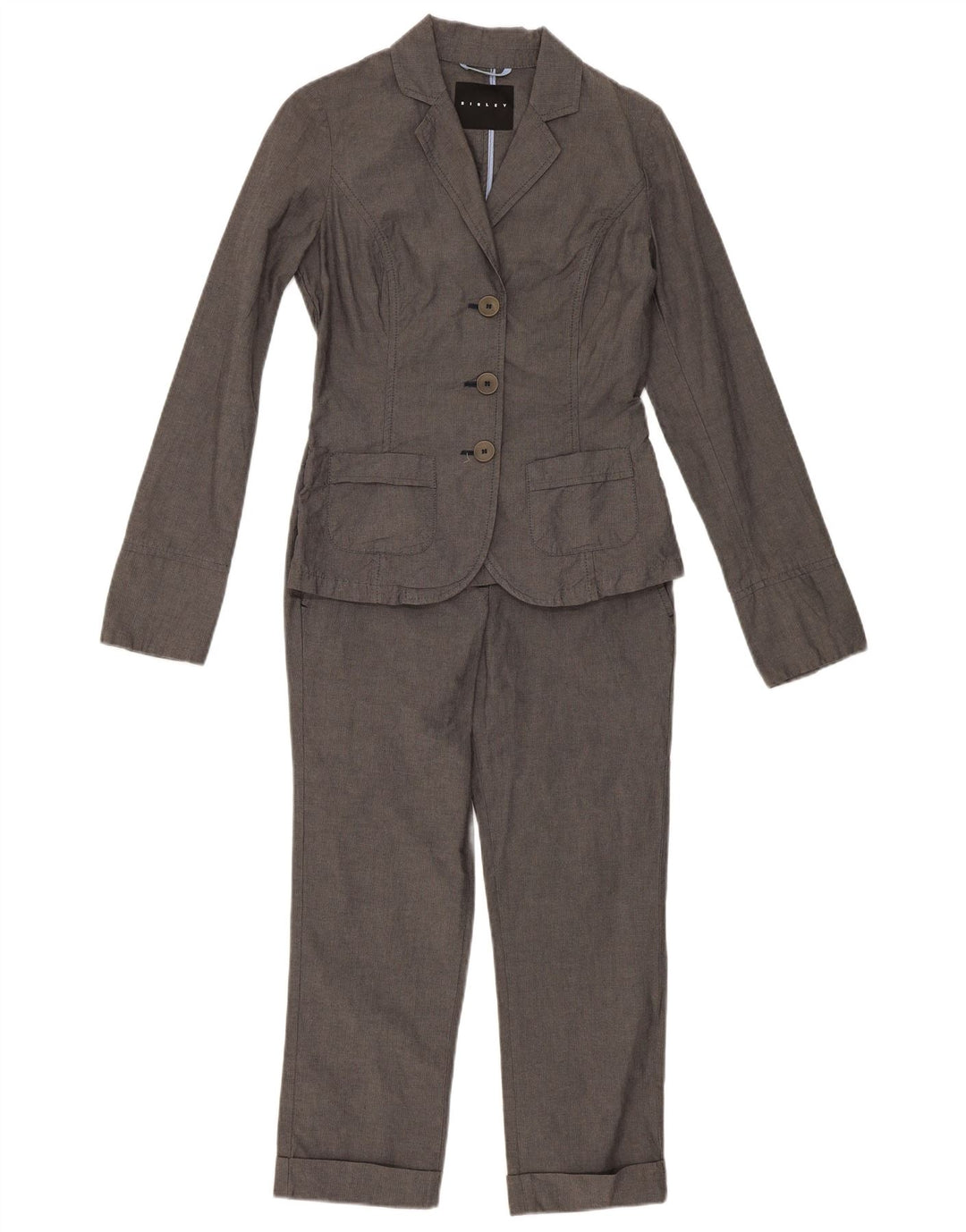 Abito Sisley Donna 3 Bottoni 2 Pezzi IT 40 Small W28 L23 Cotone Grigio