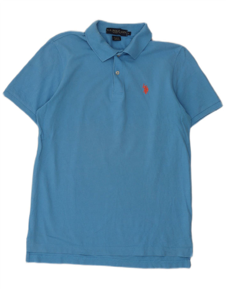 Polo Assn. Camicia da uomo piccola in cotone blu