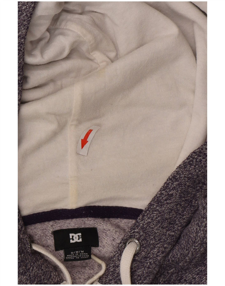 Maglione con cappuccio e zip DC da uomo in cotone screziato grigio medio