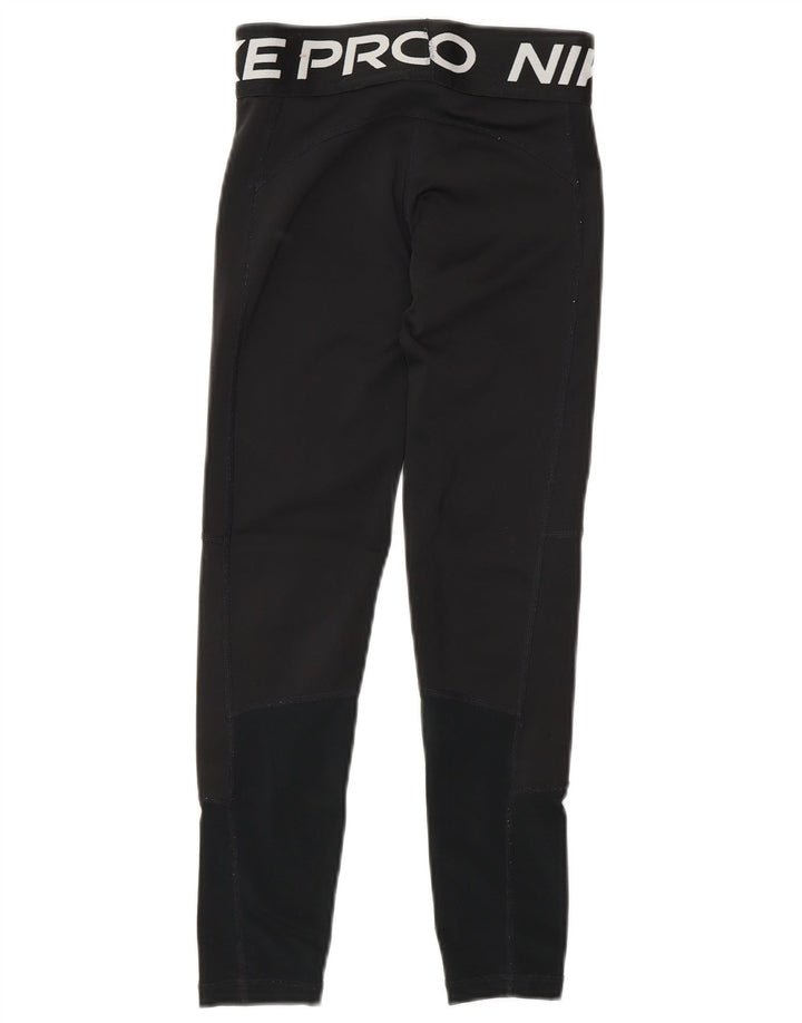 Leggings grafici Nike Dri Fit per ragazze 8-9 anni piccoli in poliestere nero